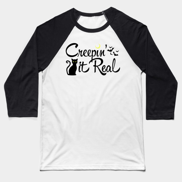 Creepin' it Real Baseball T-Shirt by AngryMongoAff